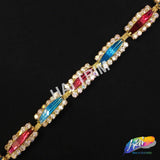 SALE! 1/2" Multicolored Rhinestone Trim, ACR-018