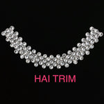 Crystal Dotted Collar Rhinestone Iron On Applique, IRA-035