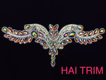 Colored Resin Rhinestone Motif Iron On Applique, IRA-054