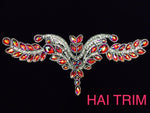 Colored Resin Rhinestone Motif Iron On Applique, IRA-054