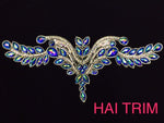 Colored Resin Rhinestone Motif Iron On Applique, IRA-054