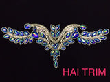 Colored Resin Rhinestone Motif Iron On Applique, IRA-054