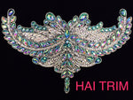 Colored Resin Rhinestone Motif Iron On Applique, IRA-055