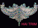 Colored Resin Rhinestone Motif Iron On Applique, IRA-055