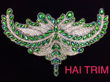 Colored Resin Rhinestone Motif Iron On Applique, IRA-055