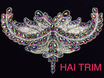 Colored Resin Rhinestone Motif Iron On Applique, IRA-055