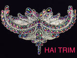 Colored Resin Rhinestone Motif Iron On Applique, IRA-055