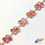 SALE! 3/4" Colored Dotted Acrylic Rhinestone Trim, ACR-024
