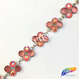 SALE! 3/4" Colored Dotted Acrylic Rhinestone Trim, ACR-024
