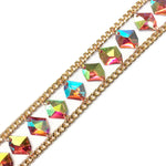 1 1/2" Chained Color AB Diamond Stone Trim, ACR-055