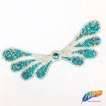 Wing Crystal Rhinestone Iron On Applique, IRA-059