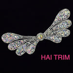 Wing Crystal Rhinestone Iron On Applique, IRA-059