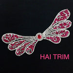 Wing Crystal Rhinestone Iron On Applique, IRA-059