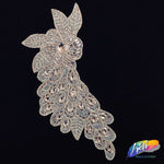 Rose Gold/Crystal Rhinestone Motif Iron On Applique (sold per side), IRA-066