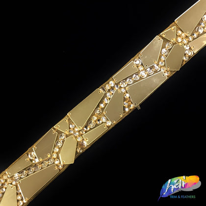 SALE! 1 1/2” Colored Mirror Trim with Acrylic Rhinestones, MT-01