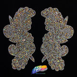 SALE! Multicolor Gel-Back Rhinestone Iron On Applique (sold by pair), IRA-069