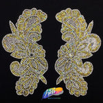 SALE! Multicolor Gel-Back Rhinestone Iron On Applique (sold by pair), IRA-069