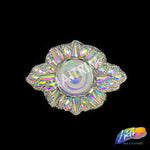 Crystal AB Medallion Motif Rhinestone Iron On Applique, IRA-075
