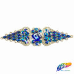 SALE! Fancy Colored Rhinestone Motif Applique on Metal Setting, YH-081