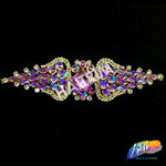 SALE! Fancy Colored Rhinestone Motif Applique on Metal Setting, YH-081