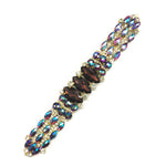 SALE! Fancy Colored Rhinestone Motif Applique on Metal Setting, YH-084