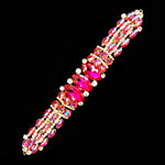 SALE! Fancy Colored Rhinestone Motif Applique on Metal Setting, YH-084