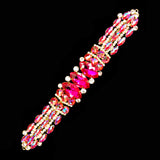 SALE! Fancy Colored Rhinestone Motif Applique on Metal Setting, YH-084