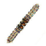 SALE! Fancy Colored Rhinestone Motif Applique on Metal Setting, YH-084
