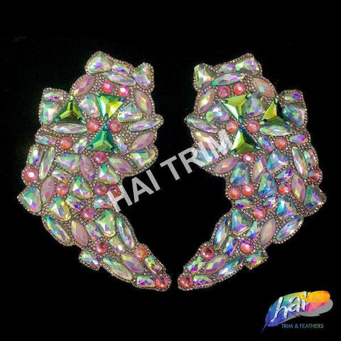 Multicolor Gel-Back Rhinestone Applique (sold by pair), IRA-096