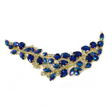 SALE! Leaf Branch Fancy Colored Rhinestone Applique on Metal Setting, YH-086