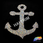 Crystal AB Anchor Gel-Back Iron On Rhinestone Appliques, IRA-097, IRA-098