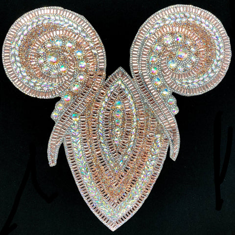 Crystal AB/Peach Iron On Rhinestone Appliques, IRA-103