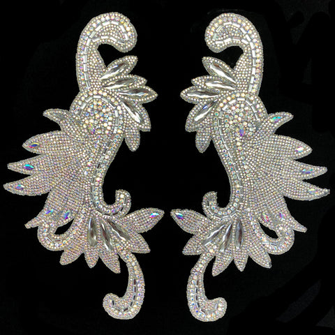 Crystal AB Rhinestone Iron On Applique, IRA-107