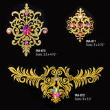 Gold Glittered Paper Applique with Acrylic Stones