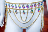 Chained Stone Body Chain Belt, XY2480