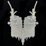 Crystal Beaded Rhinestone Motif Iron On Applique, IRA-110