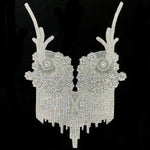 Crystal Beaded Rhinestone Motif Iron On Applique, IRA-110