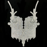 Crystal Beaded Rhinestone Motif Iron On Applique, IRA-110