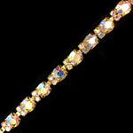 1/4" 3-Stone Crystal Rhinestone Cupchain Trim, RT-003