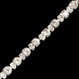 1/4" 3-Stone Crystal Rhinestone Cupchain Trim, RT-003