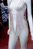 Crystal AB/Gold Rhinestone Cupchain Dress, RD-001