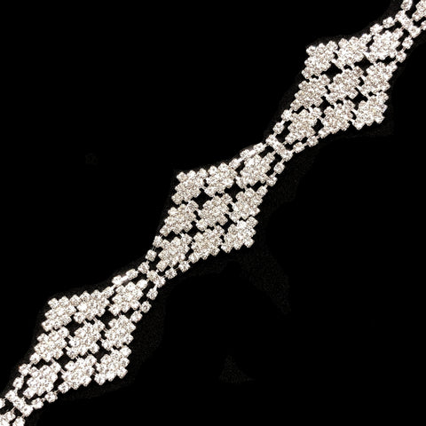 1" Checkered Diamond Crystal Rhinestone Trim, RT-021