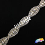 1/2” Marquise Beaded Rhinestone Trim (sold by yard piece), BRT-001