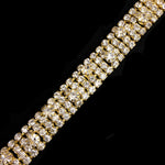 1/2" 4-row 12ss (3mm) Crystal Rhinestone Cupchain Trim with 20ss Rhinestones, RT-023