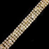 1/2" 4-row 12ss (3mm) Crystal Rhinestone Cupchain Trim with 20ss Rhinestones, RT-023