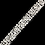 1/2" 4-row 12ss (3mm) Crystal Rhinestone Cupchain Trim with 20ss Rhinestones, RT-023