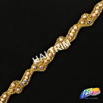 1/2” Beaded Rhinestone Trim (sold by yard piece), BRT-002