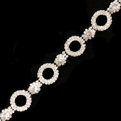 3/4" Round Crystal Rhinestone Trim, RT-032