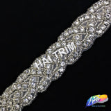 1” Braided Beaded Rhinestone Trim (sold by yard piece), BRT-010