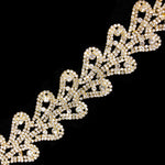 1 3/4" Curled Leaf Crystal Rhinestone Trim, RT-054